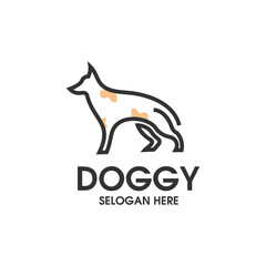 Line Doggy Mascot Logo