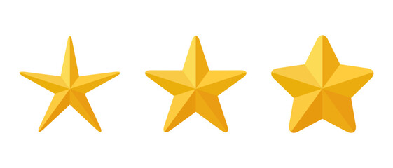 Star icon vector in 3D style. Stars symbol with obtuse corners