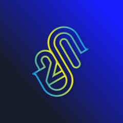 the logo consists of the letter S and number 21 combined Rounded. Outline and elegant.