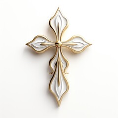 Naklejka premium golden cross on a white background. 3d render illustration.