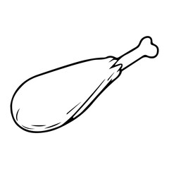 chicken thigh line vector illustration