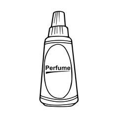 perfume bottle line vector illustration