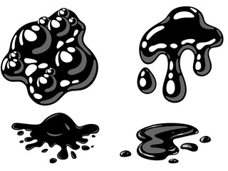Slime splash image, black paint, vector illustration.