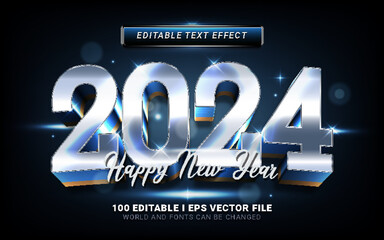 2024 happy new year text effect graphic style