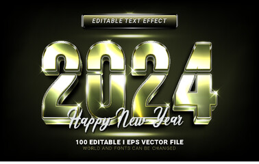 2024 happy new year 3d style text effect