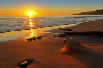 A magnificent sunset at El capitan state beach, California