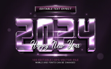 2024 happy new year editable text effect