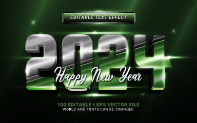 2024 happy new year text effect graphic style