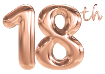 18 th anniversary - pink number anniversary