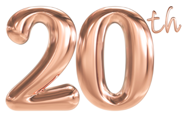 20 th anniversary - pink number anniversary