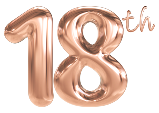 18 th anniversary - pink number anniversary