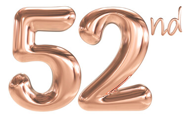 52 nd anniversary - pink number anniversary