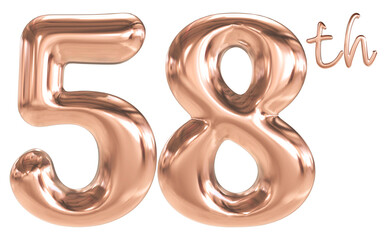 58 th anniversary - pink number anniversary