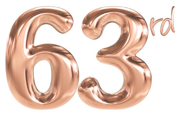 63 rd anniversary - pink number anniversary