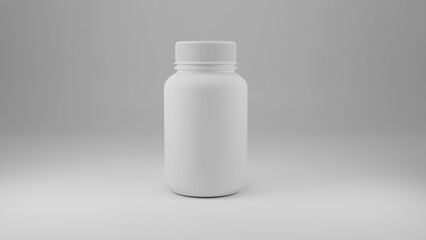 white medicine bottle isolated on white background 