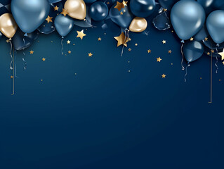 Navy background with some balloons decoration