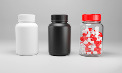set of medical bottles 