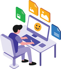 Isometric Graphic Designer Vector Illustration