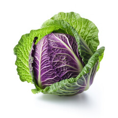 Fototapeta premium Cabbage Studio Shot Isolated on Clear Background, Food Photography, Generative AI