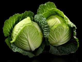 Obraz premium Cabbage Studio Shot Isolated on Clear Background, Food Photography, Generative AI