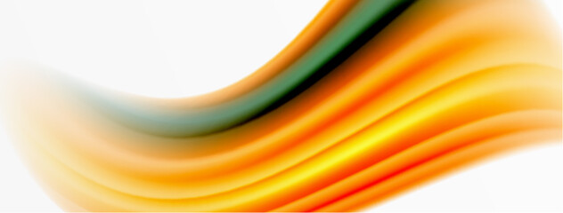 Rainbow color silk blurred wavy line background on white, luxuriously vibrant visually captivating backdrop. Stunning blend of colors reminiscent of rainbow, silky and gracefully blurred wavy pattern