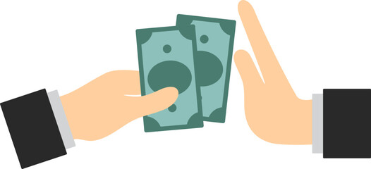 Refuse bribe icon