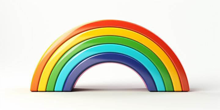 yellow pazzle Rainbow on white background 3d Rendering