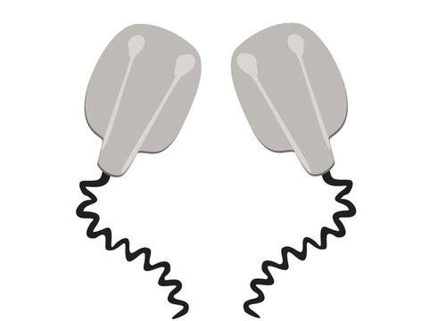 defibrillators isolated in white illustration