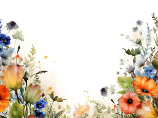 Obraz na płótnie Canvas Water color flowers on white background