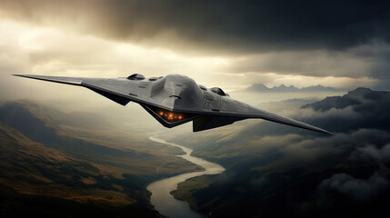 Futuristic supersonic invisible jet bomber