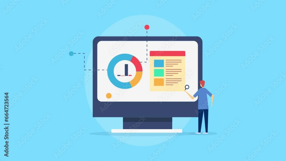 Wall mural business analyst monitoring financial data , market insights and business report on ui analytics sof
