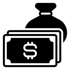 Money icon, glyph icon style