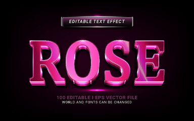rose 3d style text effect