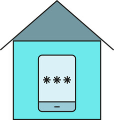 Smart home and Password Icon
