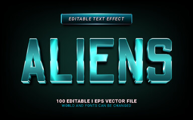aliens 3d style text effect