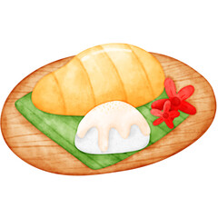 Mango Sticky Rice, Mango watercolor