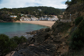 Fototapeta premium Beautiful beach of Sa Riera, on the Costa Brava, province of Gerona, Spain.