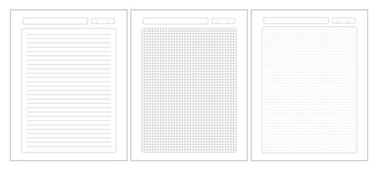 Hojas punteadas, cuadriculadas y rayadas
