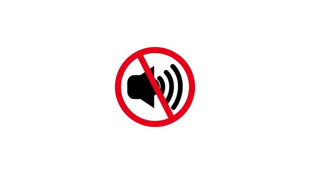 black Speaker mute icon isolated on white background. No sound icon.