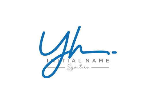 Initial YH signature logo template vector. Hand drawn Calligraphy lettering Vector illustration.