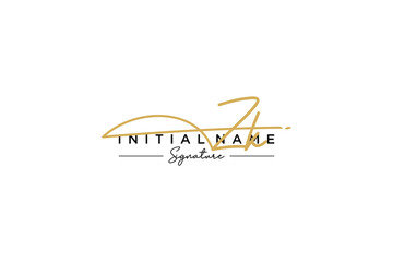 Initial ZK signature logo template vector. Hand drawn Calligraphy lettering Vector illustration.