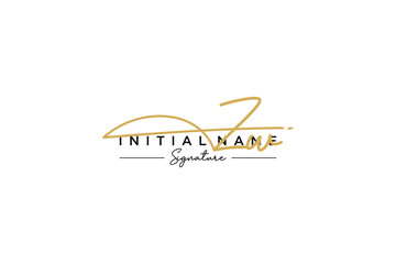 Fototapeta na wymiar Initial ZW signature logo template vector. Hand drawn Calligraphy lettering Vector illustration.