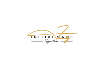 Initial ZZ signature logo template vector. Hand drawn Calligraphy lettering Vector illustration.