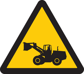 movimiento de equipo o maquinaria pesada, montacargas, grua, camión, precaución, señal, símbolo, movement of heavy equipment or machinery, forklift, crane, truck, caution, signal, symbol.