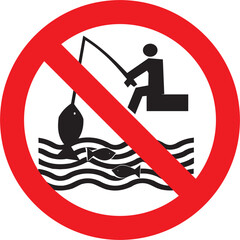 prohibido, no pescar en esta zona, riesgo de accidente, zona protegida, atención, precaución, prohibited, no fishing in this area, risk of accident, protected area, caution, attention