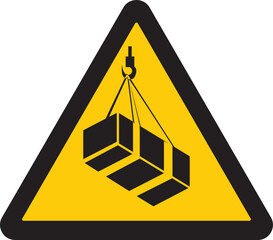 izaje de cargas, cargas colgadas o suspendidas, objetos que caen, riesgo de accidente,  precauci&oacute;n, se&ntilde;al, s&iacute;mbolo, hoisting of loads,  suspended loads, falling objects, accident hazard, caution, sign