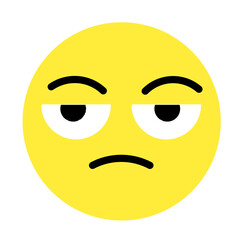 ikon wajah emoji sedih berwarna kuning di latar belakang putih