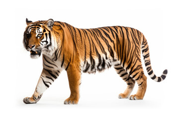 Ussuri tiger isolated on a white background