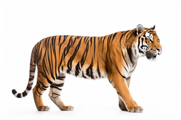 Ussuri tiger isolated on a white background - obrazy, fototapety, plakaty