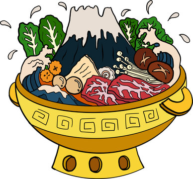 japanese hot pot food bowl clip art preview